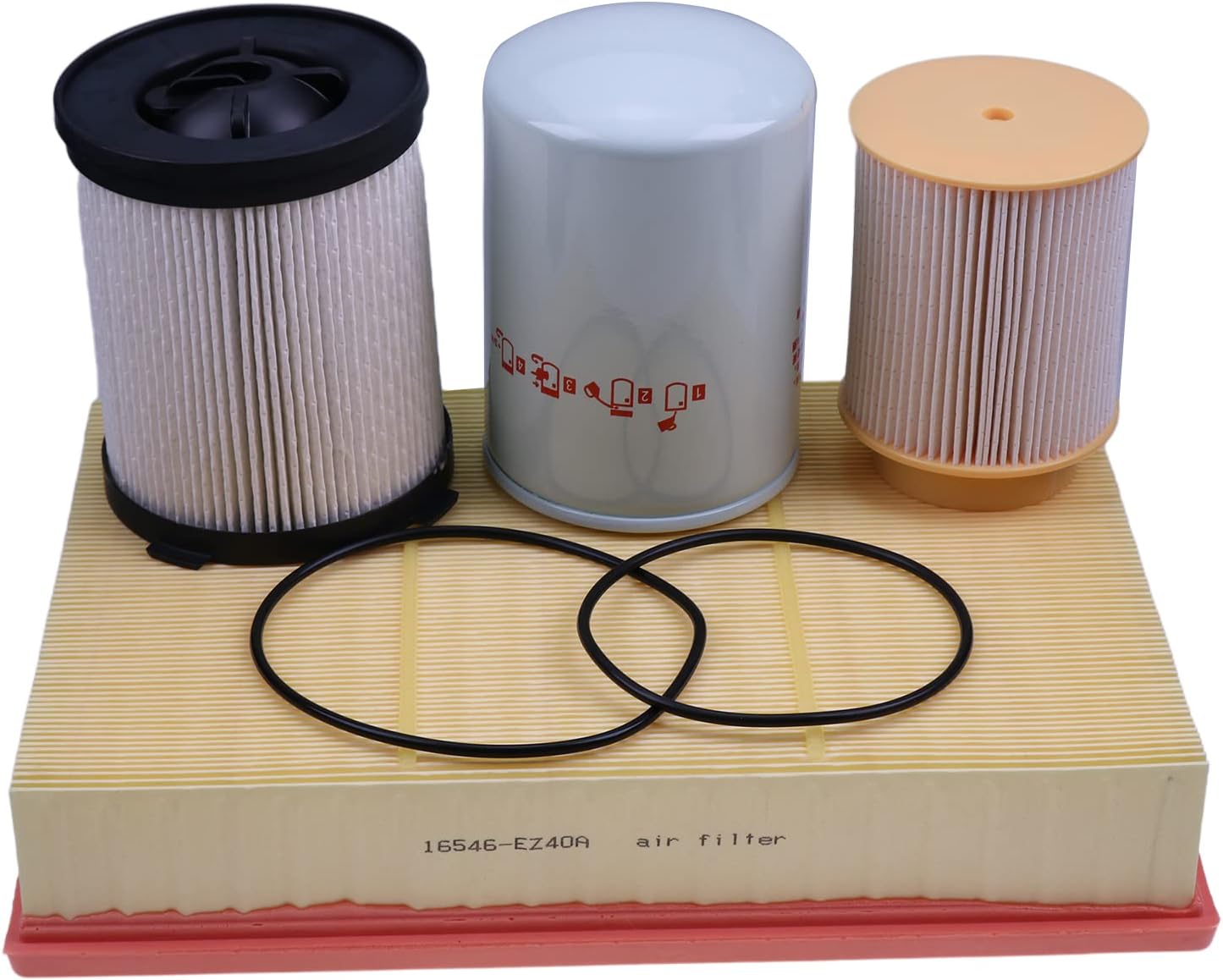 Air, Oil, and Fuel Filter Kit GF419, GF420, PAF9066, LFP3900 Compatible with Nissan Titan XD 5.0 Diesel 2016-2019 Filter Maintenance Service Kit 16403-EZ40A, 16403-EZ41A, LFP3900