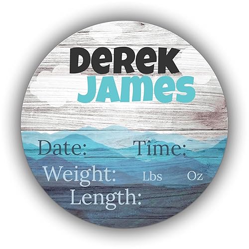 Miniatura 9 de Letrero de anuncio de bebé recién nacido regalo personalizado con nombre de baby shower estadísticas de nacimiento del bebé accesorios fotográficos