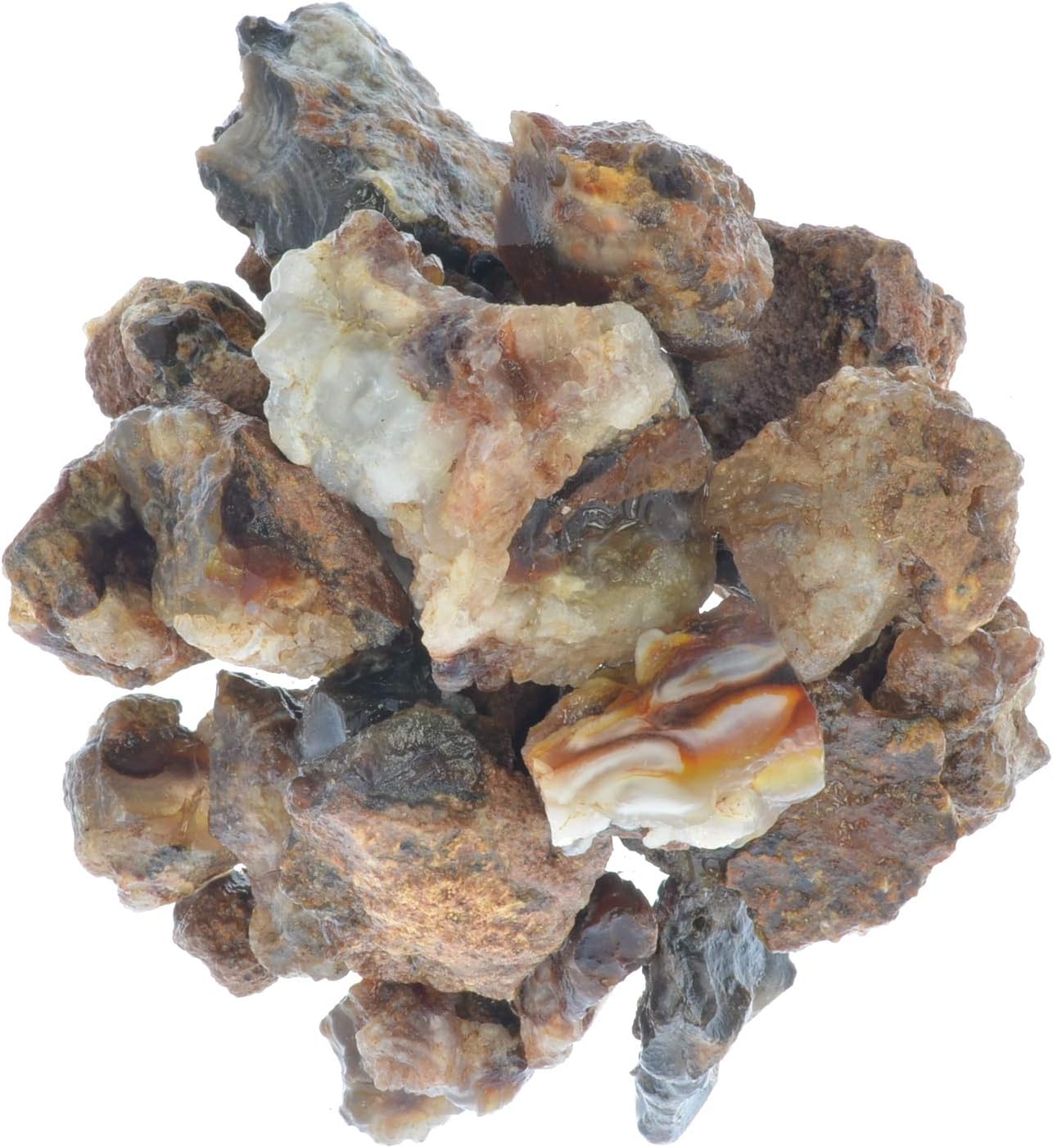 Digging Dolls: 1/2 lb of Fire Agate Rough Stones from Mexico - Mine Run Raw Rocks Perfect for Lapidary, Tumbling, Polishing and Crafts!