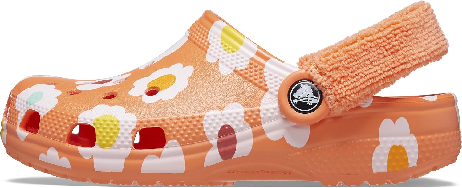 Crocs Kids' Classic Graphic Terry Cloth Backstrap Clog