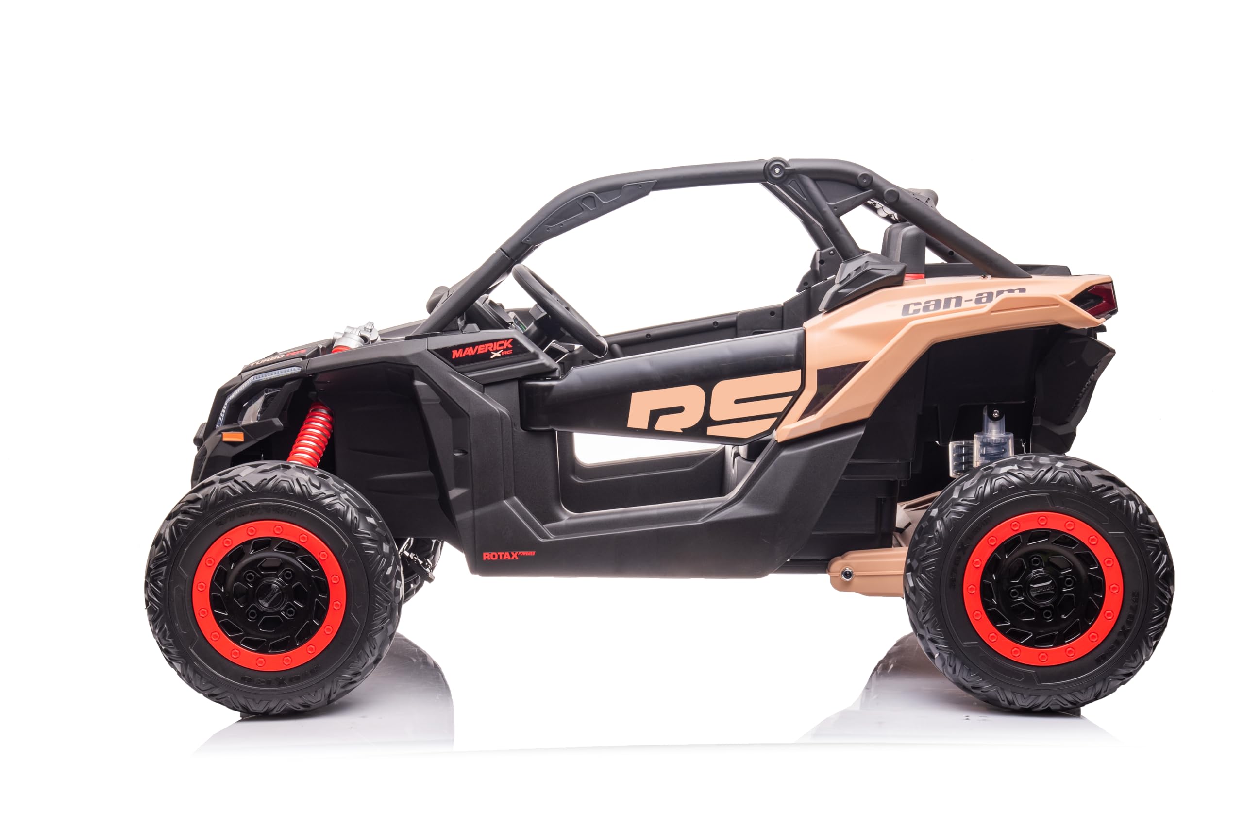 FINOOS Macchina Elettrica per Bambini Can-Am Maverick 24V Fuoristrada 2 Posti Maxi Buggy, 4x 200W Motore con Telecomando e Ampio Sedile, Batteria: 24V7AH, 3-8 anni (RS-Versione)