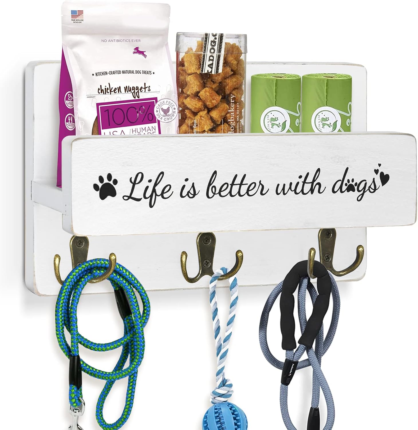 MEMOORIAL Key Holder for Wall, Dog Leash Holder, Wall