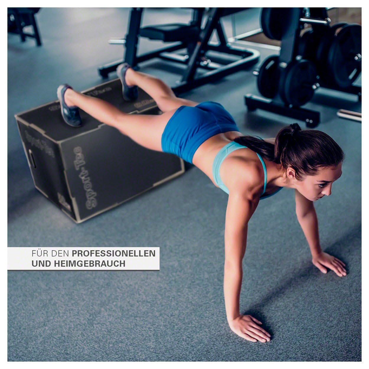 Sport-Tec Sprungtrainer 3-in-1 Plyo Box aus Holz, 75x60x50 cm