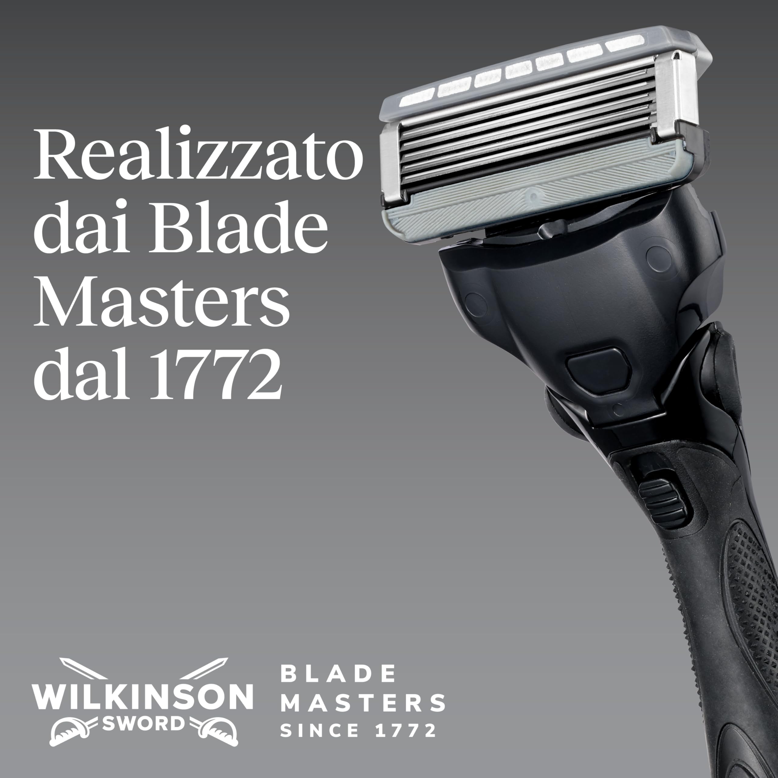 Wilkinson Sword Hydro 5 Ultimate, rasoio da uomo, formato convenienza, con acido ialuronico e lame rivestite in carbonio, manico + 5 ricariche