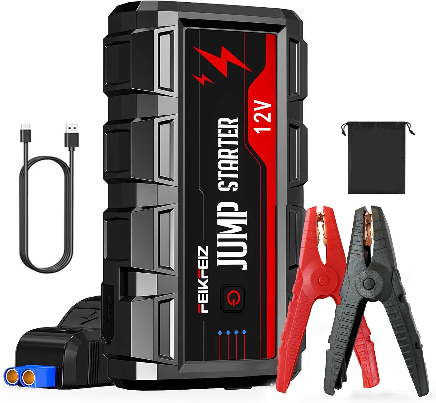 Amazon | FEIKFEIZ ジャンプスターター 電流9000A 大容量 26800mAh 12V