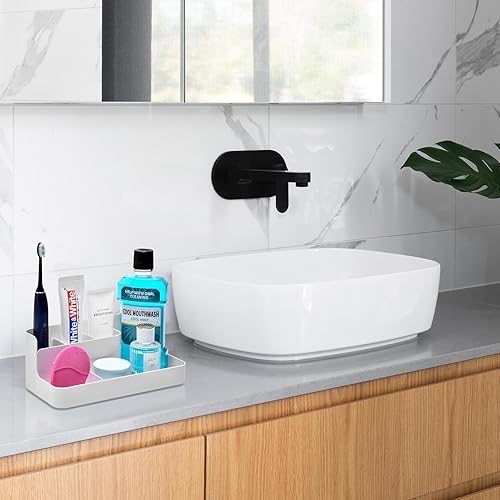Miniatura 4 de VITVITI Porta cepillos de dientes para baño, organizador de baño, encimera, organizador de encimera de baño con 5 compartimentos de almacenamiento