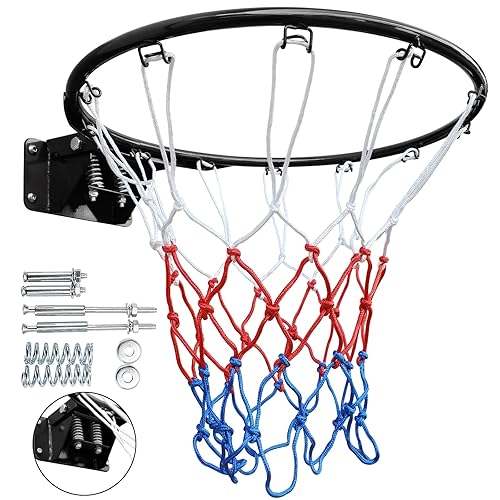 Solid Basketball Rim, Athfiner 18" Basketball Hoop Replacement Wall Mounted