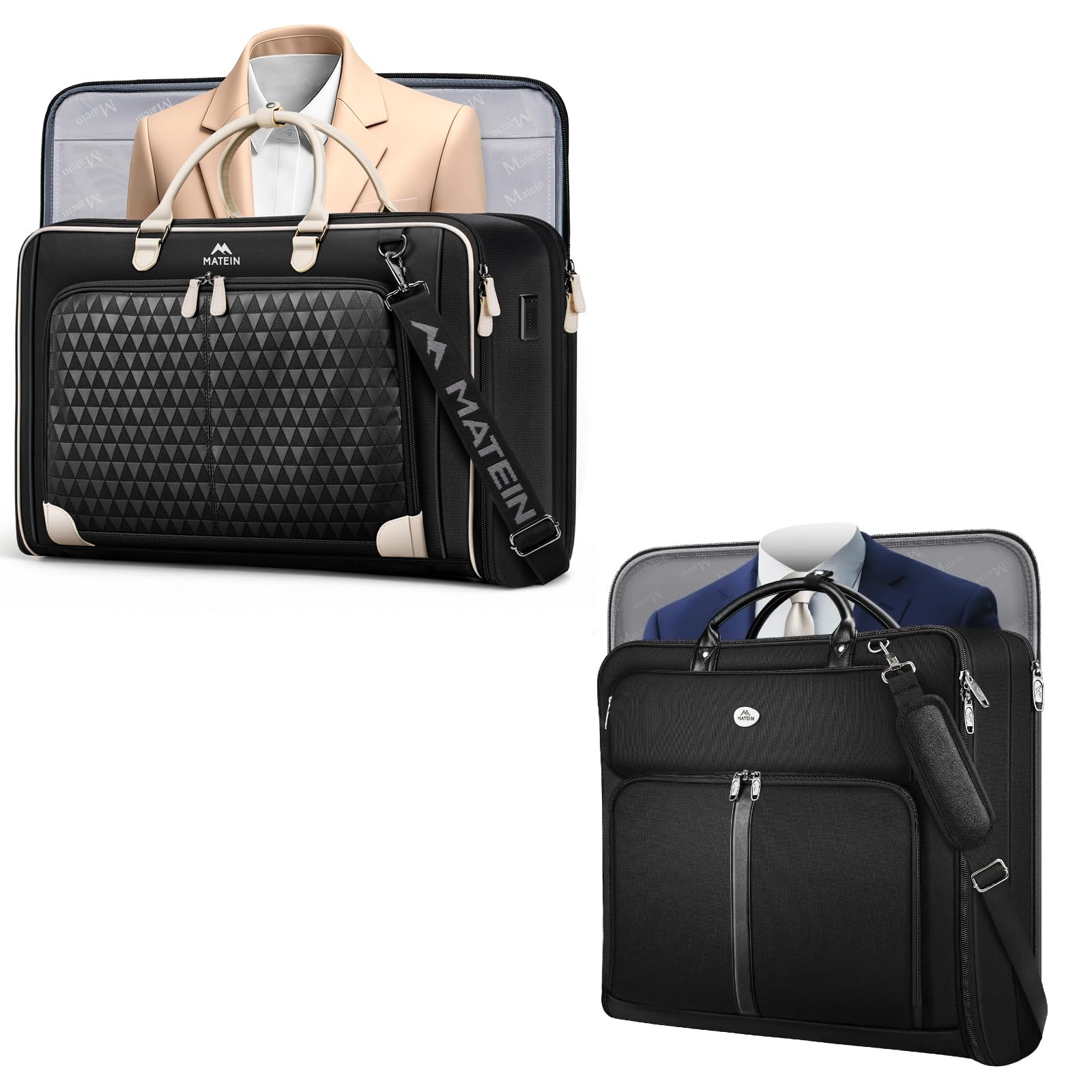 MATEIN Carry On Garment Bags for Airplanes Travel Garment Bags for Women Up to 5 Suits with Aroma