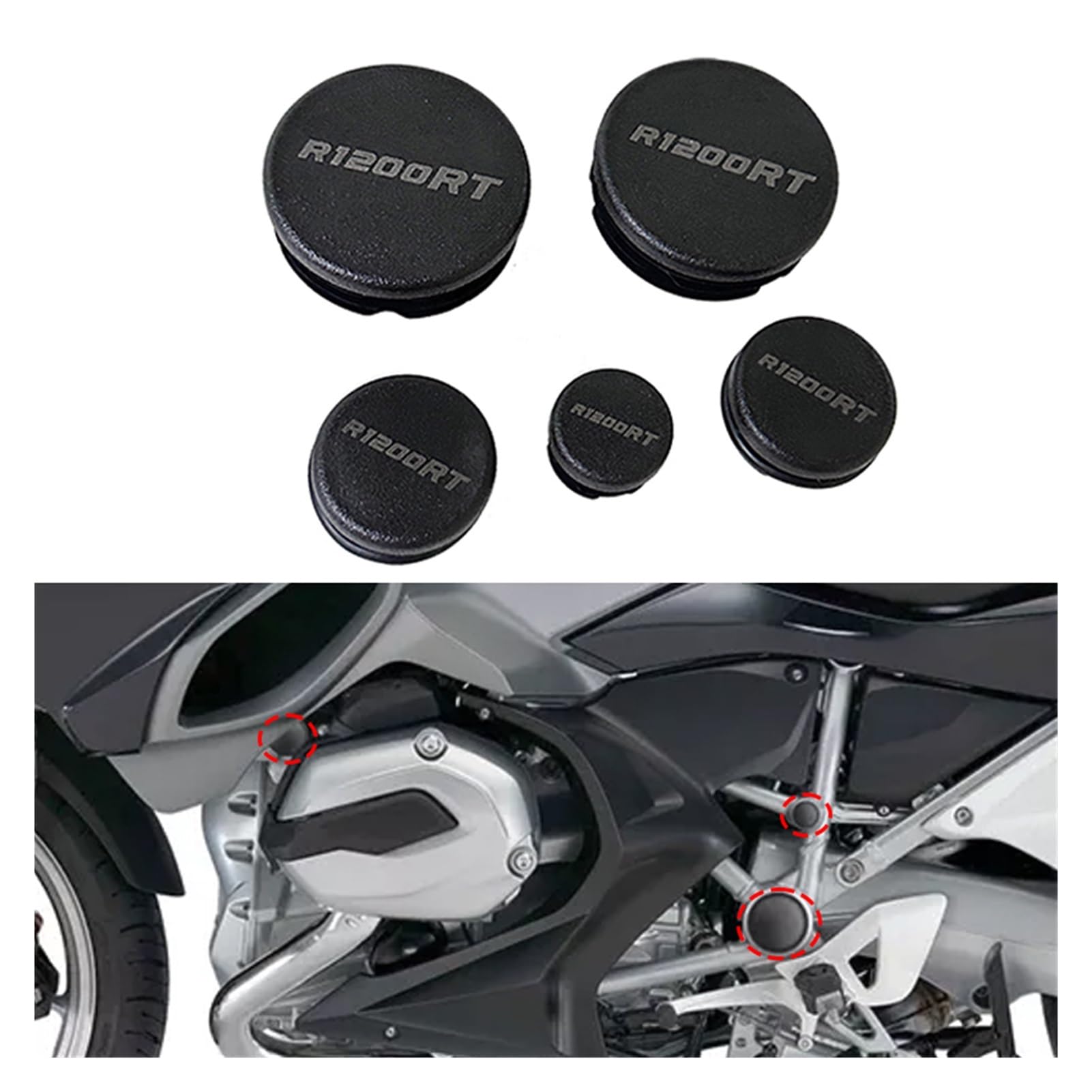 5 Tapones de chasis compatibles con R 1200 RT R1250 RT R 1250RT 2014-2022 Tapas de Cubierta de Orificio de Marco de Motocicleta R1200RT R1250RT (Color : R1250RT)