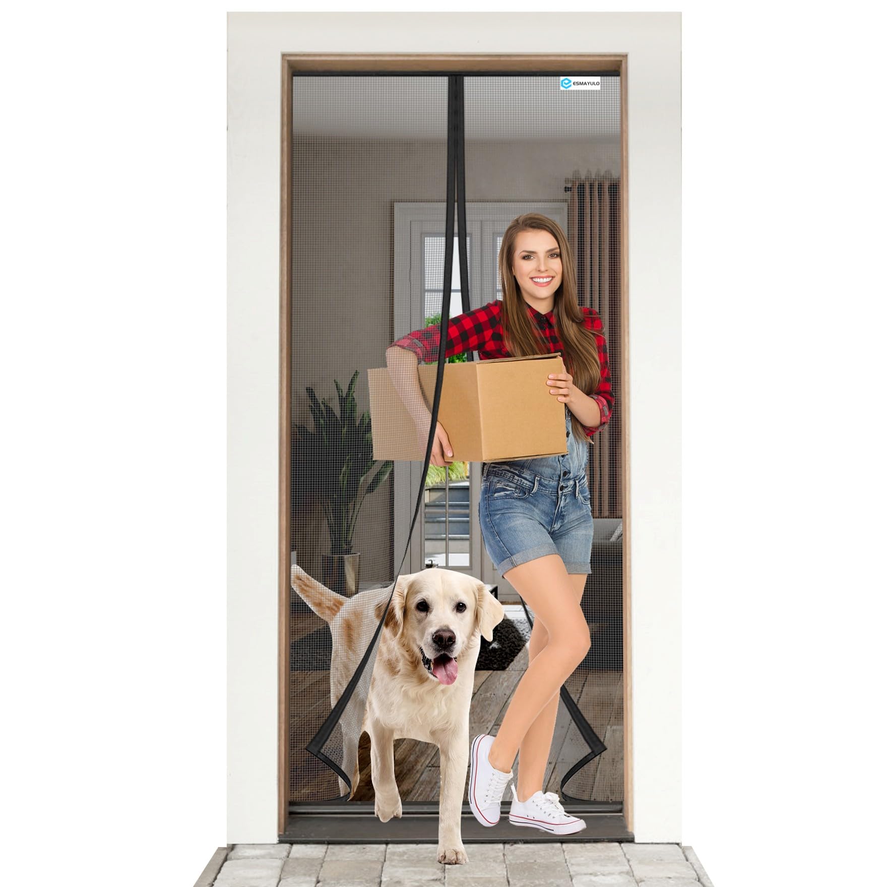 Magnet Fliegengitter für Tür 90x240 cm, Fiberglasgewebe, Schwarz | Magnet-Vorhang, Insektenschutz, Ohne Bohren, Automatisches Schließen, Individuell Anpassbar, Reißfest & Haustierfreundlich