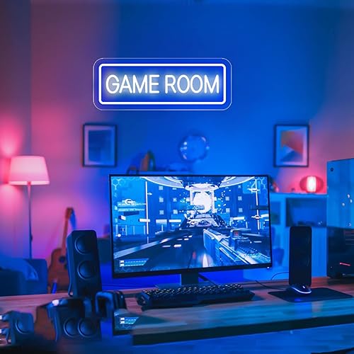 Miniatura 5 de Letrero de neón para sala de juegos para decoración de pared de juegos, luz de neón LED con alimentación por USB para dormitorio de adolescentes y