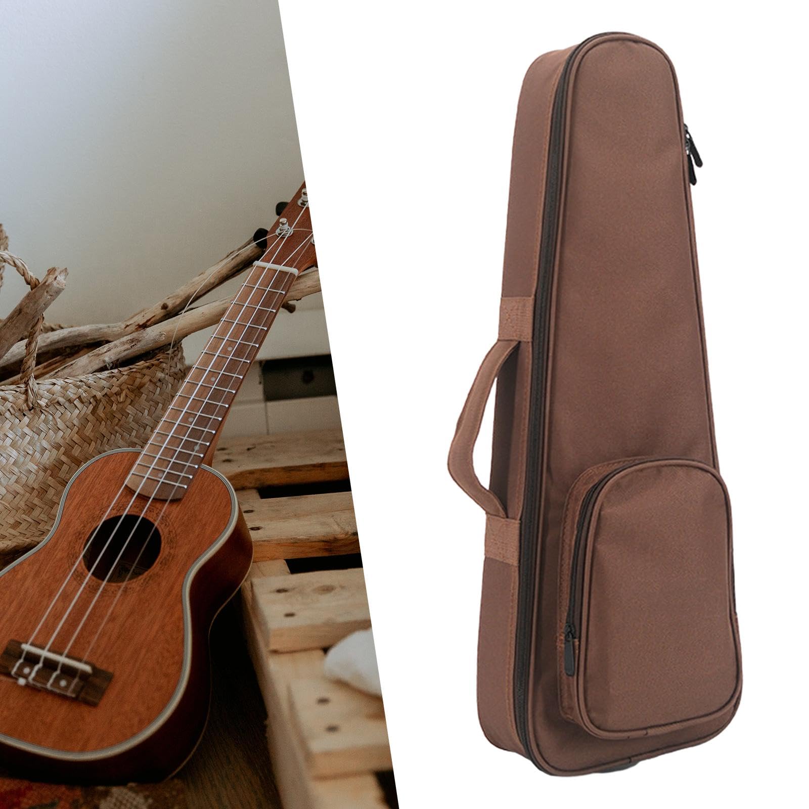 Ukulele Koffer, Ukulele Tasche mit Griff, Große Tasche, Staubdicht, Ukulele, Tragbar, für Konzert, Bühne, Auftritt, Anfänger, Geschenke, Reisen, 23 Zoll