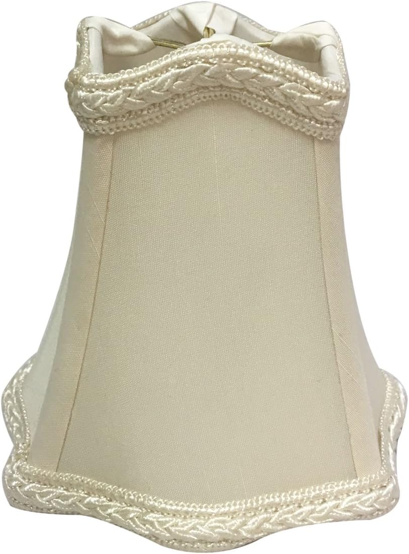 Royal Designs, Inc. CS-508AGL Fancy Square Bell Chandelier Shade with Decorative Trim, 2.5 x 5 x 4.5, Antique Gold
