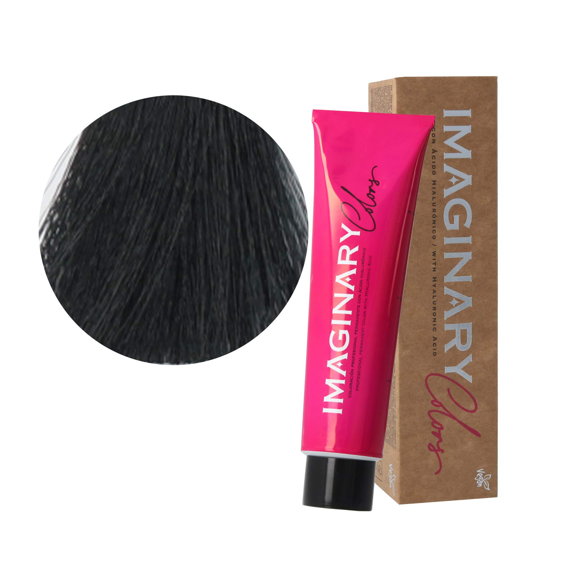 Imaginary Colors - Tinte pelo mujer profesional, Coloración permanente, 100 ml (Negro 1-0)