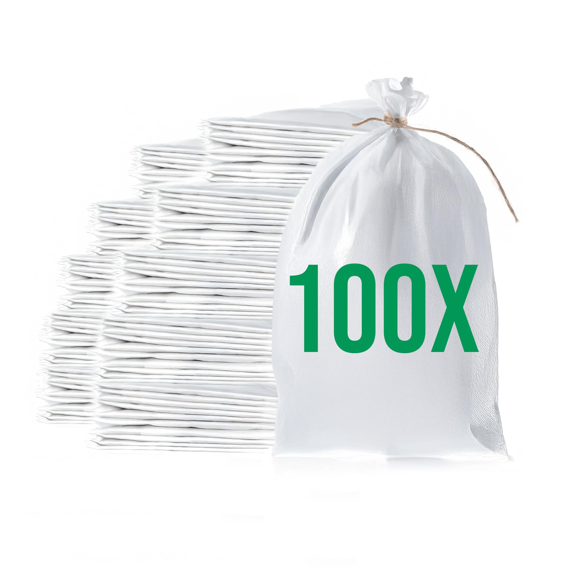 Lot de 100 Sacs à Gravats | Sac Tissé en PP 60x100 cm | Blanc