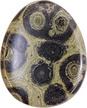 Kambaba Jasper Thumb Worry Stone Water Drop Chakra Stones Reiki Healing Crystals -Forget About Trouble Tumbled Palm Stone for Good Luck,Feng Shui Ornament