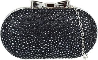 Pochette con chiusura a fiocco da donna, Nero