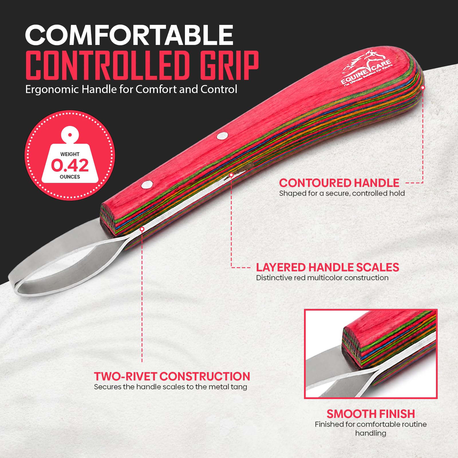 Equine Hoof Loop Knife - J2 Stainless Steel -3