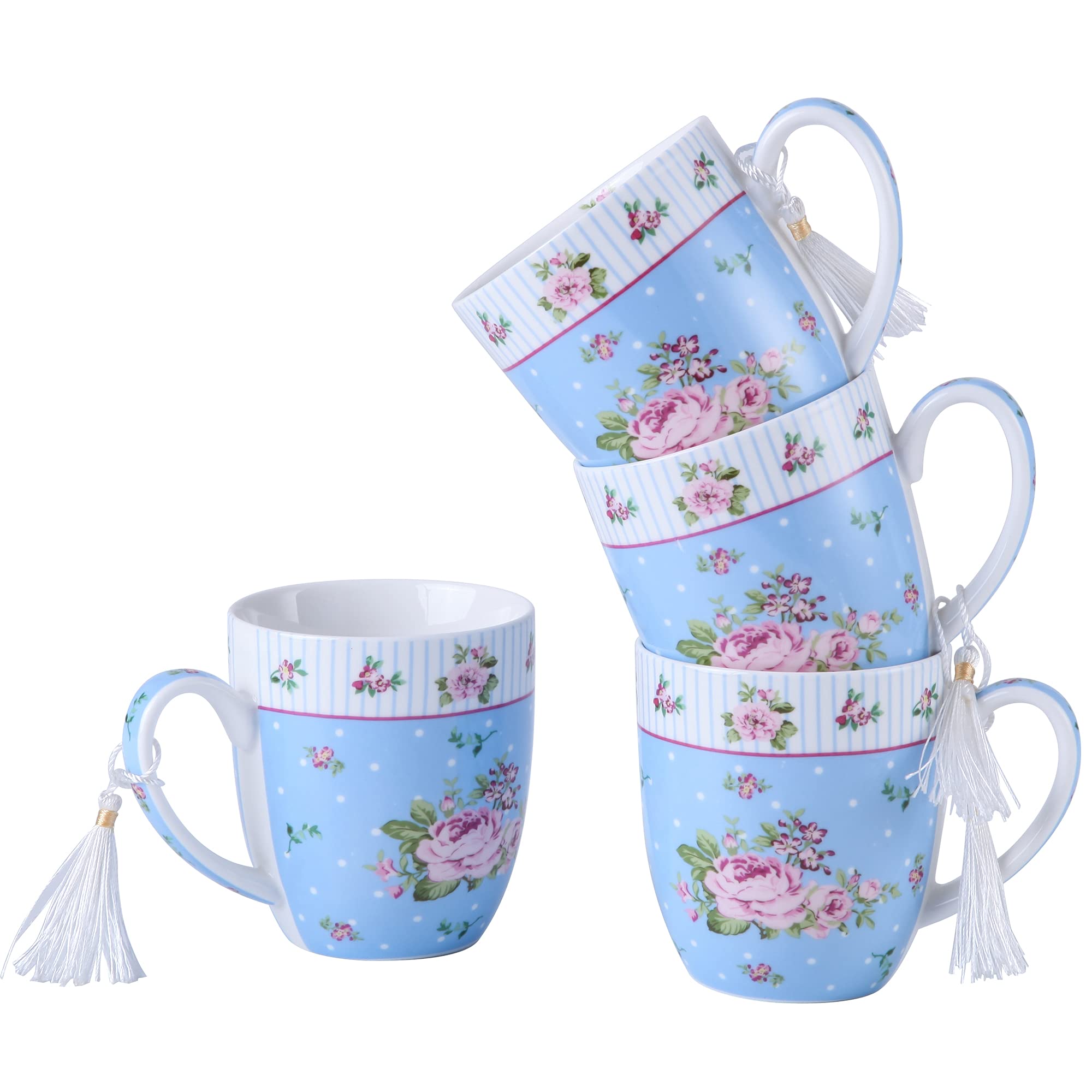London Boutique K414 - Juego de tazas de regalo (4 unidades), color azul