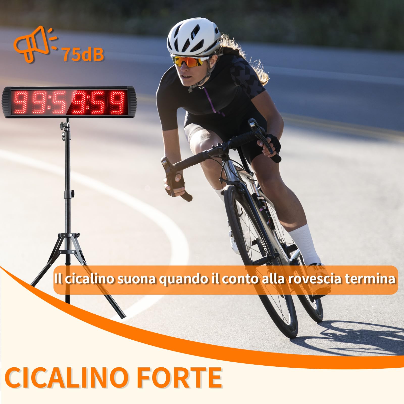 YZ Orologio da Parete Digitale, Cronometro Sportivo con Telecomando, Timer per Gare con Display a Led, Cronometro/Conto Alla Rovescia, Timer per Palestra da 5'' con Supporto per Casa Palestra Garage