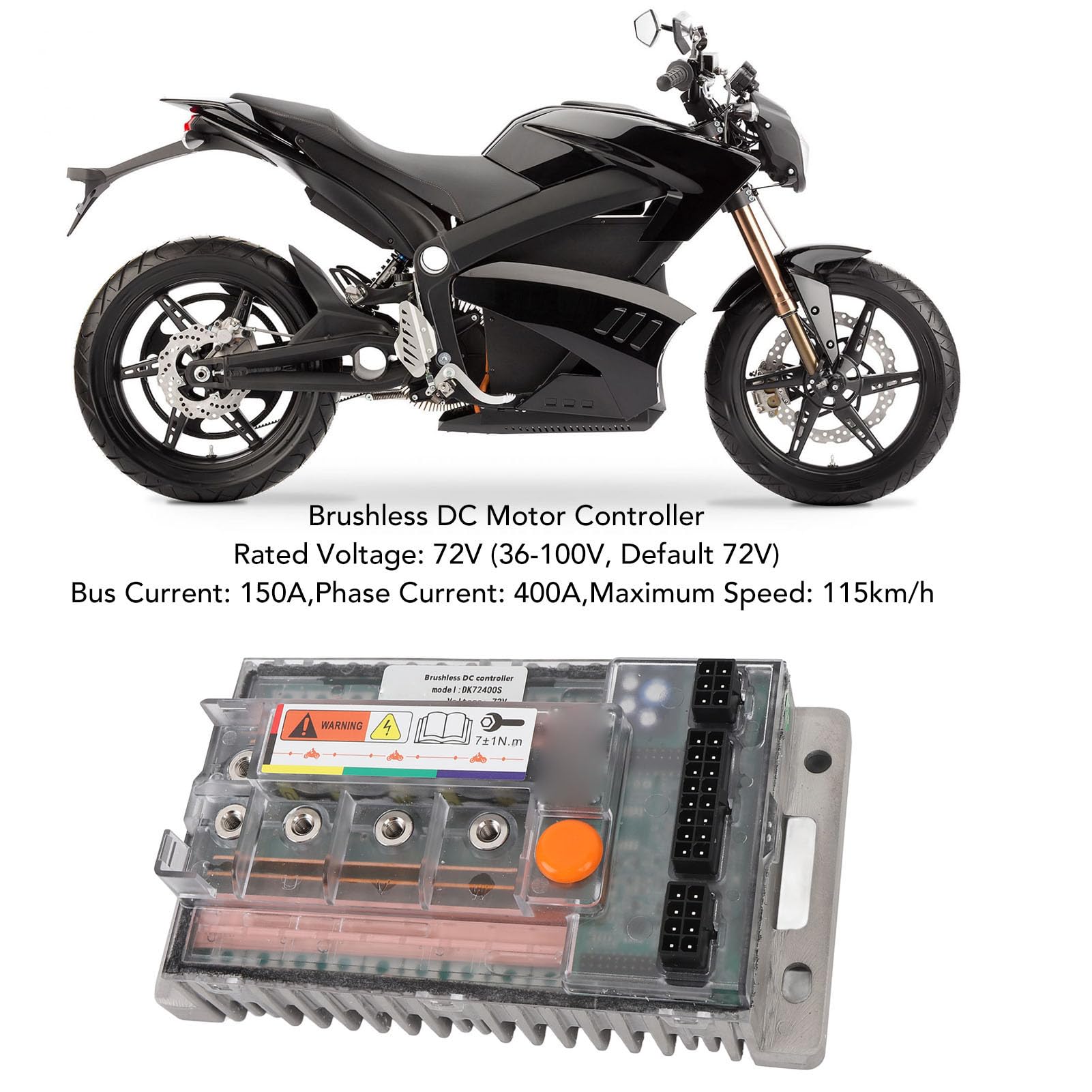 KUIDAMOS Bezszczotkowy Sterownik Silnika Prądu Stałego 72 V 4000 W. Typ Fali Sinusoidalnej Premium do Skutera Elektrycznego Motocykla Odpowiedni Silnik QS Funkcja Samouczenia się Stop Aluminium