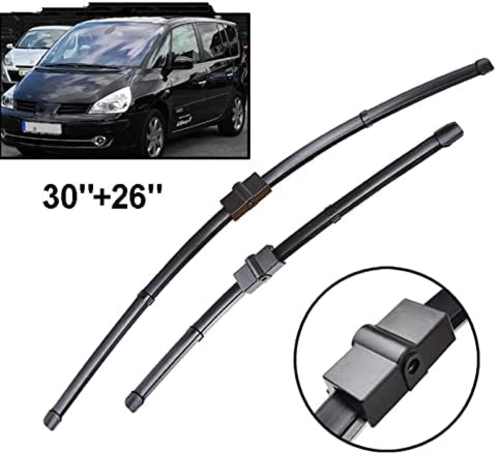 Balais D'essuie-Glace Avant Arrière, Pour Renault Laguna 2 Estate Combi 2001-2007 24" 20" 14" Balai D'essuie-Glace