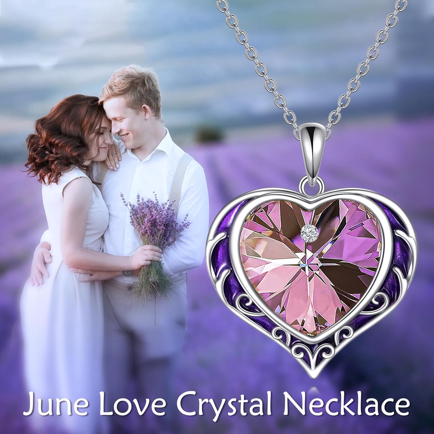 Necklaces for Women, Love Heart Pendant with Austrian Crystals, Jewelry Gifts for Wife, Sterling Silver Heart Necklaces, Birthday or Chrismas Holiday Gifts for Her, Mom - Image 3