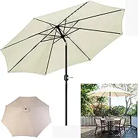 Ombrelone Guarda Sol 3m Grande Com Manivela Articulado Jardim Piscina Maresias Bege - AMZ