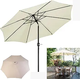 Ombrelone Guarda Sol 3m Grande Com Manivela Articulado Jardim Piscina Maresias Bege - AMZ