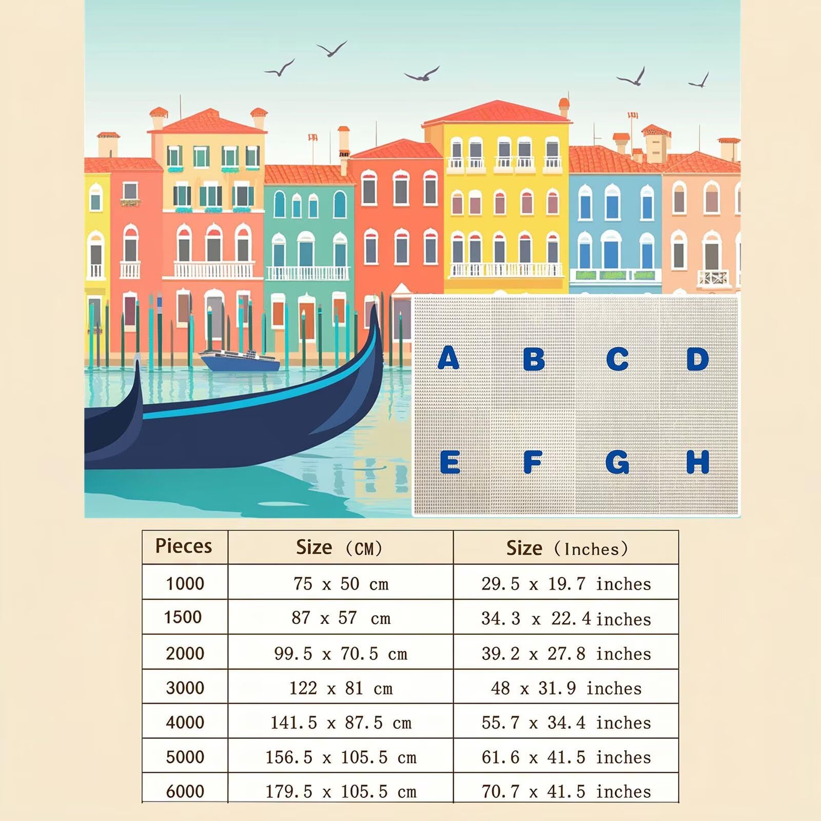 colore piccola città Puzzle 3000 Pezzi per Adulti, Puzzle in Legno - Collezione Classica con Poster Incluso - Sfida di Concentrazione e Passatempo Antistress, Gioco per Famiglia, 122 x 81 cm f0-36