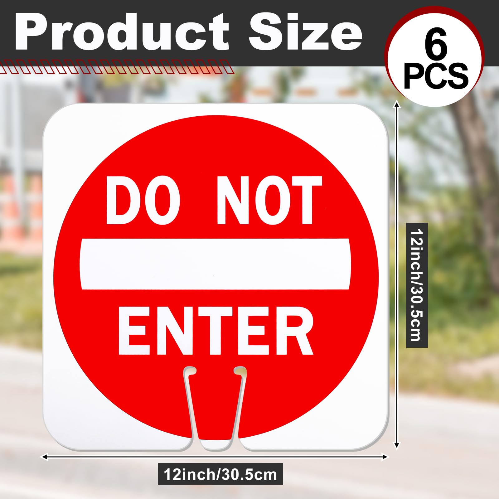 Geetery Do Not Enter Cone Traffic Sign, 12 x 12 Inches,6 Pack — Amazon image 2