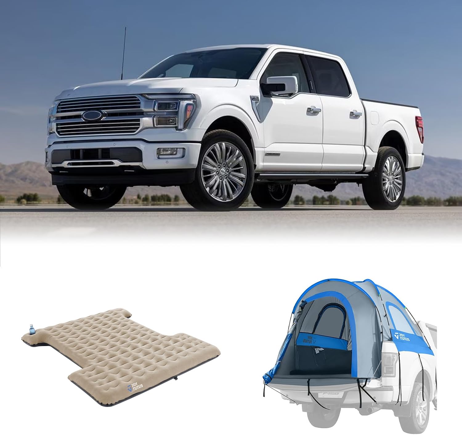 JOYTUTUS 5.5-6ft Portable Truck Bed Tent with Rainfly + JOYTUTUS 5.5-5.8ft Light Version Truck Bed