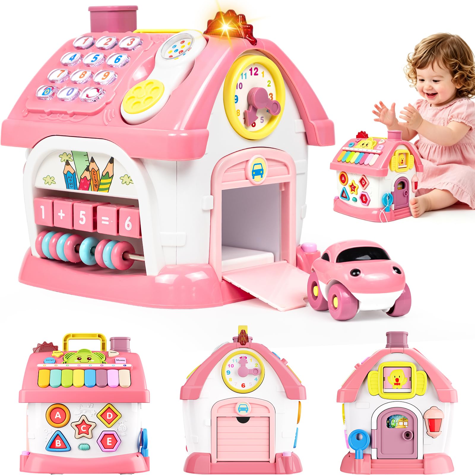 Marstone Toys for Girls from 1 Year Old, First Birthday Gifts for Girls, Montessori Toy, 8 in 1 for Toddlers with Learning and Game, Gifts from Navi, Pink-picture-14