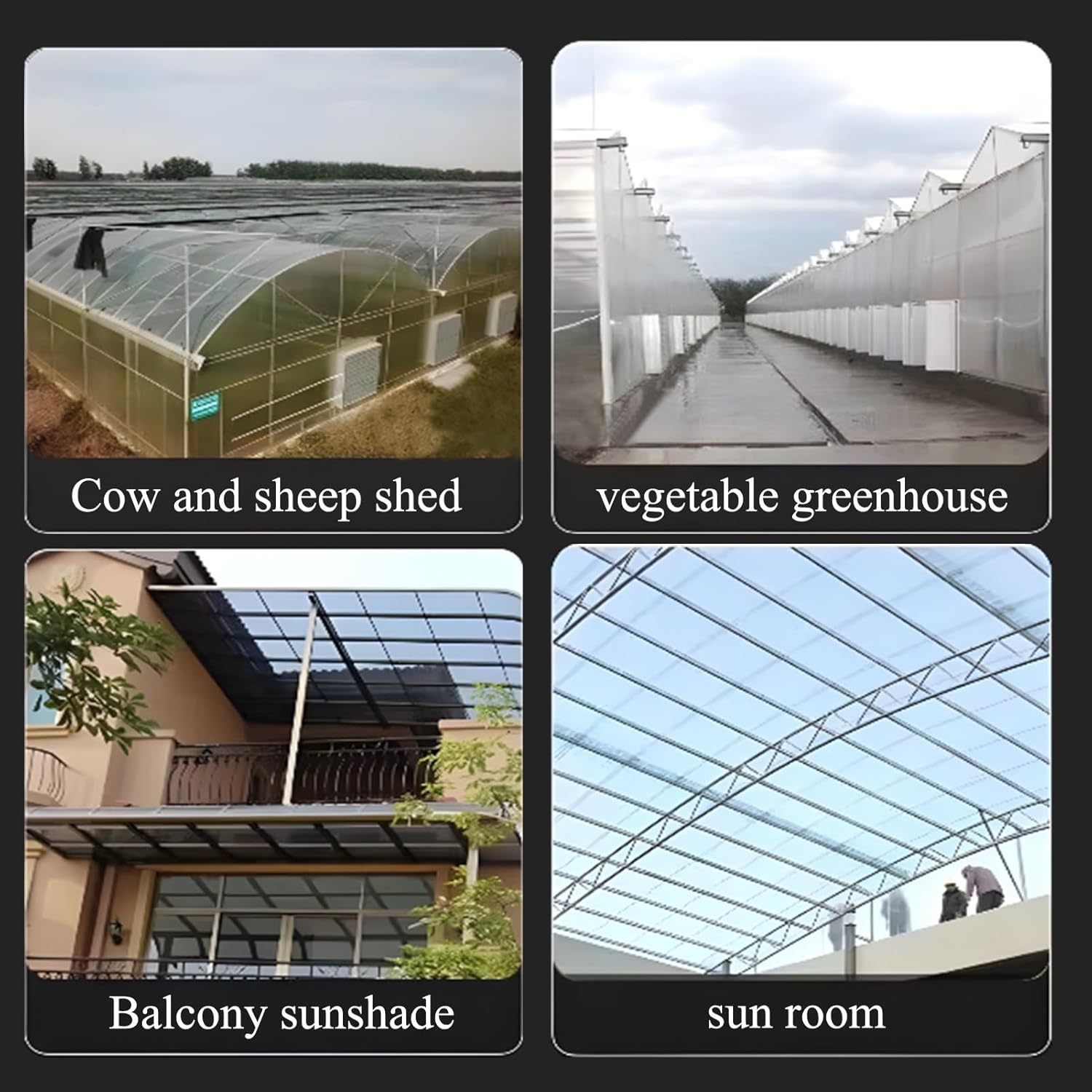 3.9X32.8ft Polycarbonate Roofing Panels Transparent Plastic Roof Sheet UV Resistant Daylighting Rain-Proof Glassfiber Glass House Greenhouse Sunroom Canopy Balcony Pergola