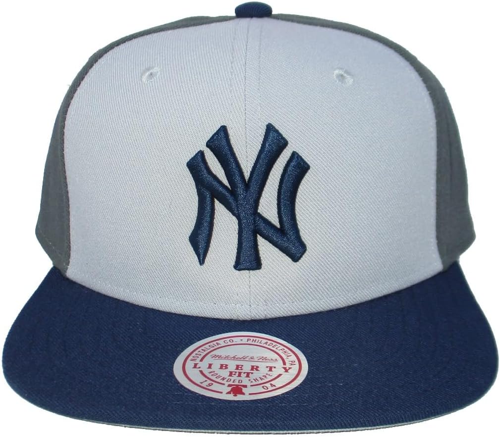Mitchell & Ness MLB Triple Play Liberty Snapback Adjustable Hat Cap - Gray/Team Colors