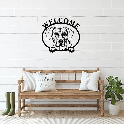 Miniatura 5 de Alioyoit Letrero de metal personalizado para mascotas y perros, letrero de bienvenida personalizado de hierro y metal, letrero colgante listo para
