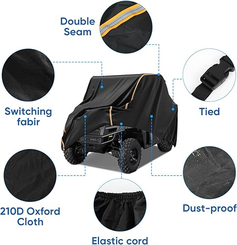 Miniatura 4 de Funda UTV, 210 D resistente al aire libre, almacenamiento al aire libre, impermeable, para Can Am Defender, Polaris, Ranger, Commander, Rhino