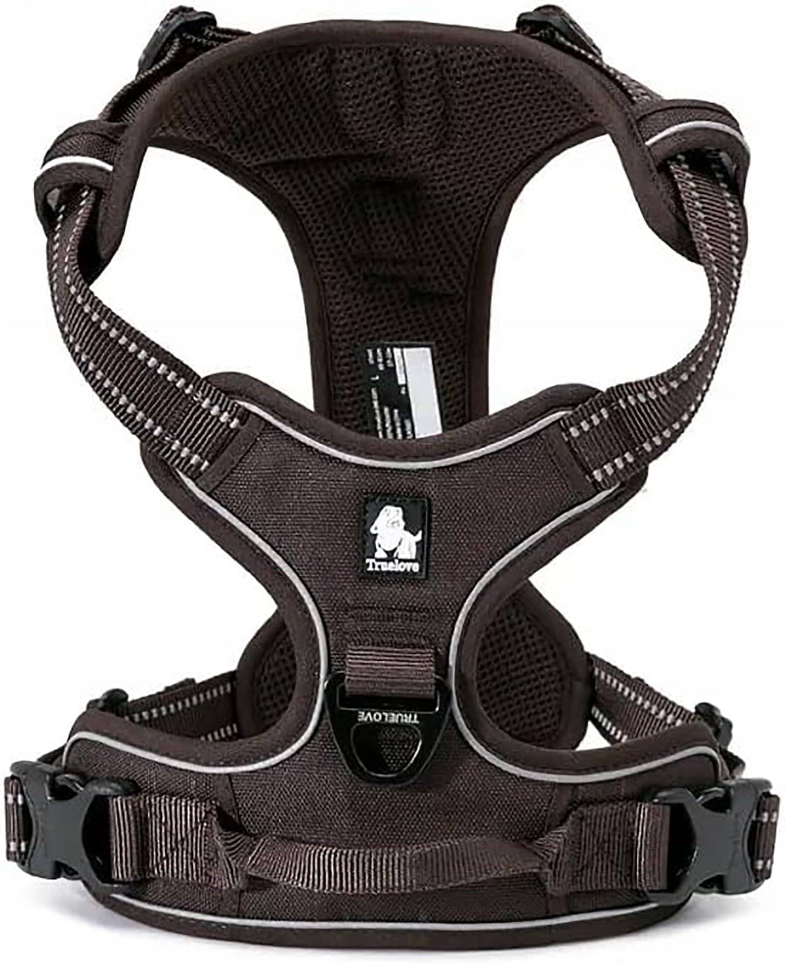 TRUE LOVE Adjustable No-Pull Dog Harness Reflective Pup Vest Harnesses Comfortable Control Brilliant Colors Truelove TLH5651(Brown,L)