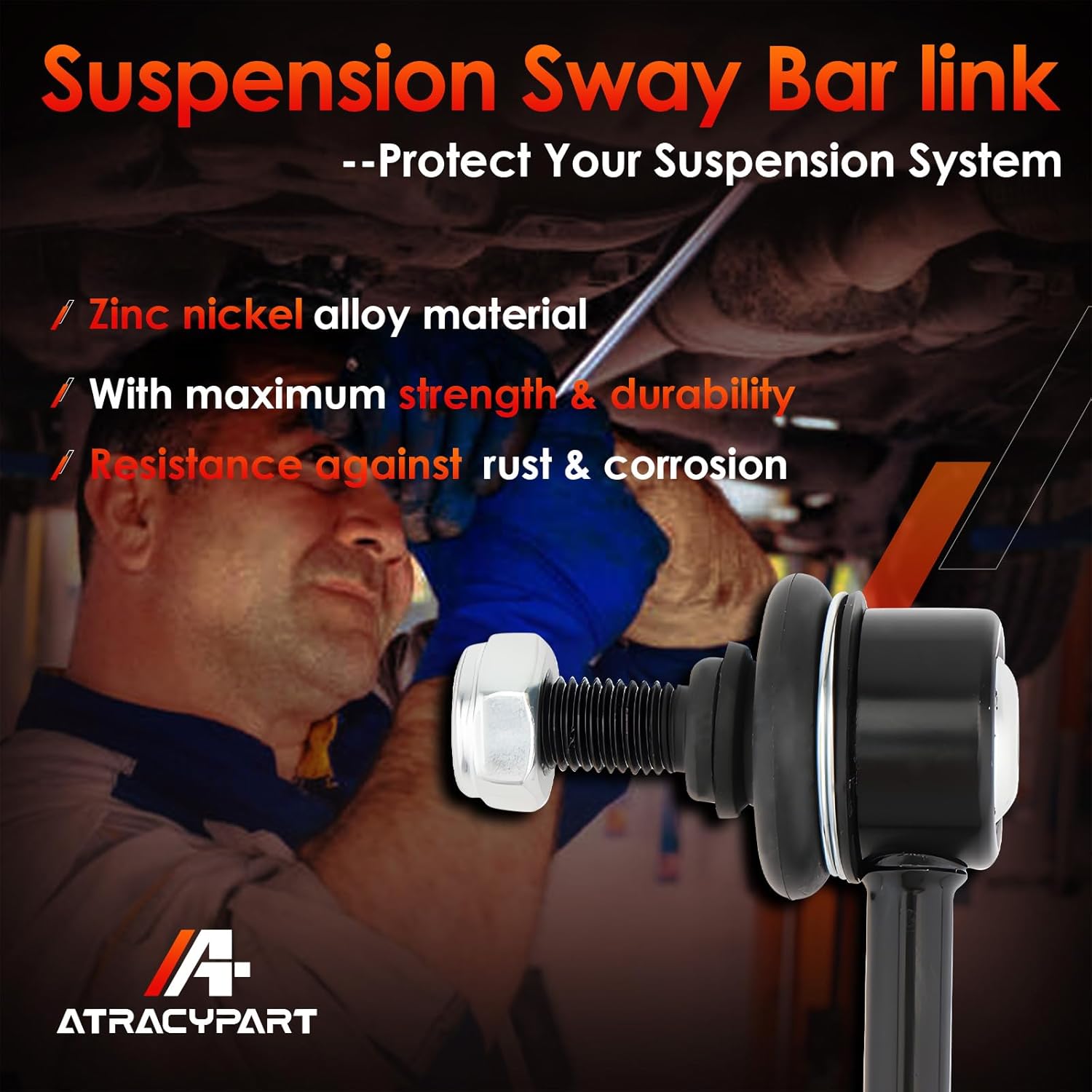 2Pcs Front Sway Bar Stabilizer End Links Zinc-Nickel Alloy Suspension Kit Left & Right, Compatible With 2000-2011 Ford Focus, Replaces#: K80066