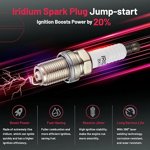 Miniatura 6 de BDFHYK 1 paquete de bobina de encendido UF669 y 4 bujías de iridio XP3922 compatibles con Buick Encore Chevy Cruze Cruze Limited Sonic Trax Volt