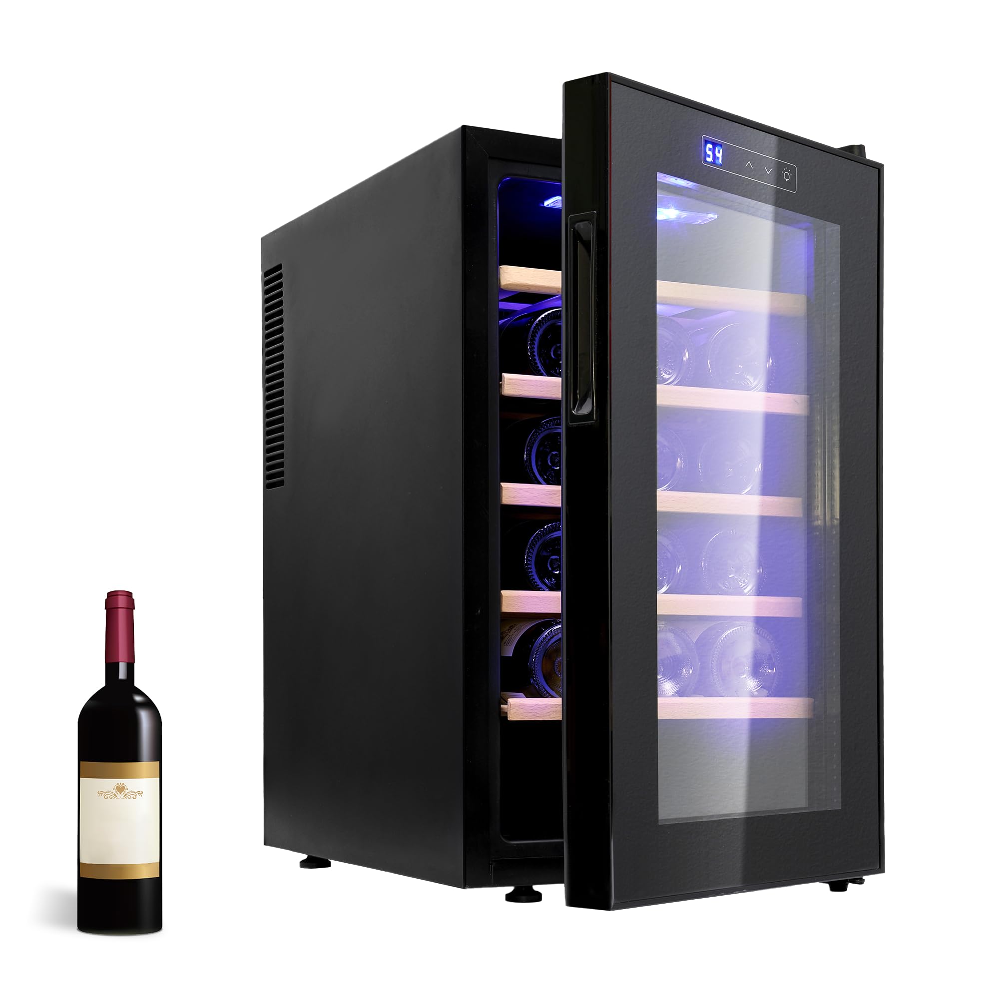 Wine Cooler Refrigerator, 18 Bottle Wine Fridge Small, Freestanding