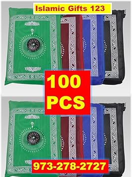 Pocket Prayer Mat (100) Islamic Prayer Rug Islamic Wedding Favor Islamic Favors Salah Salat Mat Islamic Gifts Ramadan Gift Eid Gifts Fast Delivery USA Islamic Decoration (100)