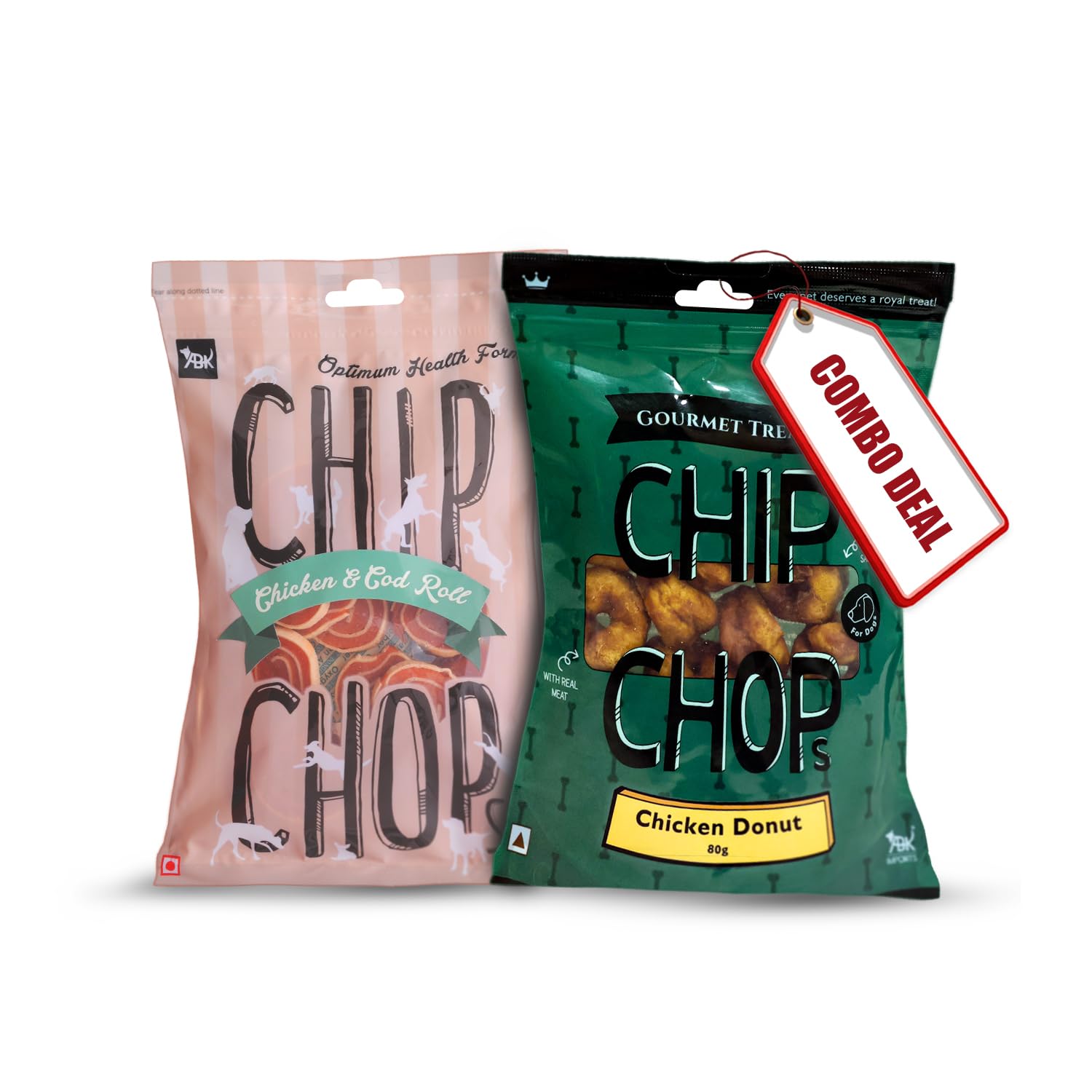 Chip Chops Combo of 1 Chicken Donuts Dog Treats and 1 Pack of Chip Chops Chicken and Codfish Rolls Dog Treats with High Protein for All Dog Breeds and Life Stages (B0C85J44K6) Amazon Price History, Amazon Price Tracker