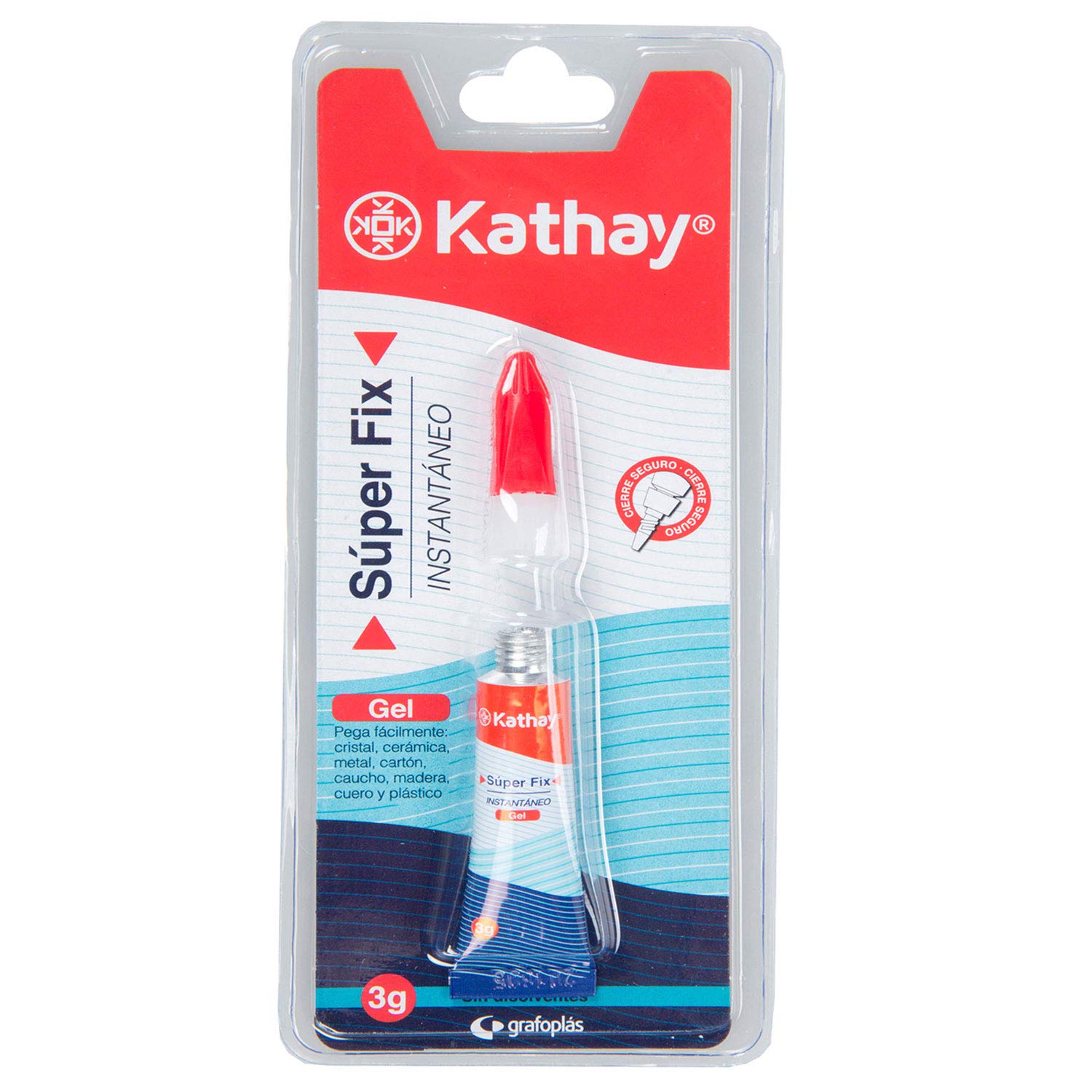 Kathay 86023300. Pegamento Instantáneo Gel, Súper Fix, 3gr, Sin Disolvente