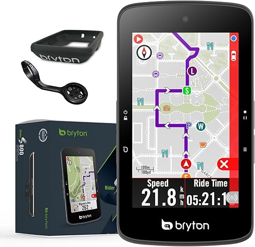 Bryton Rider S800E GPS BikeCycling Computer. Versión de mapa de EE. UU. Pantalla táctil a color, mapas y navegación. Seguimiento en vivo y paseo en