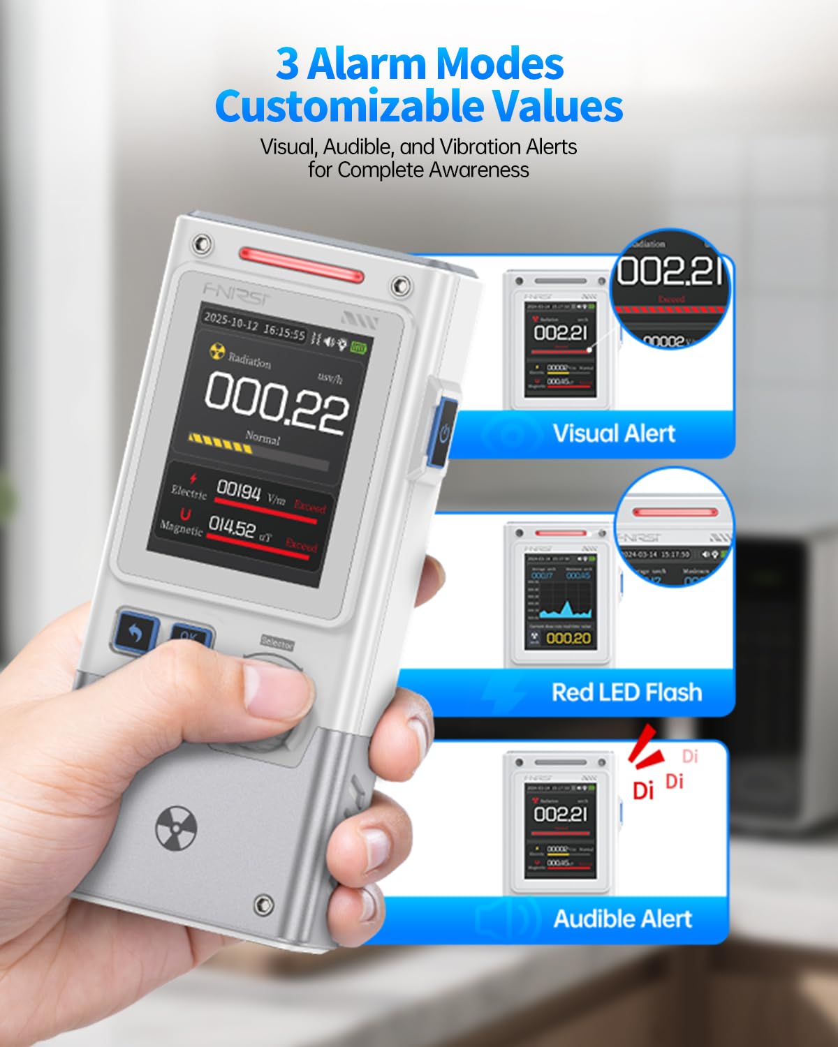 FNIRSI GC-03 3-in-1 Geiger Counter Nuclear Electromagnetic Detector — Amazon image 8