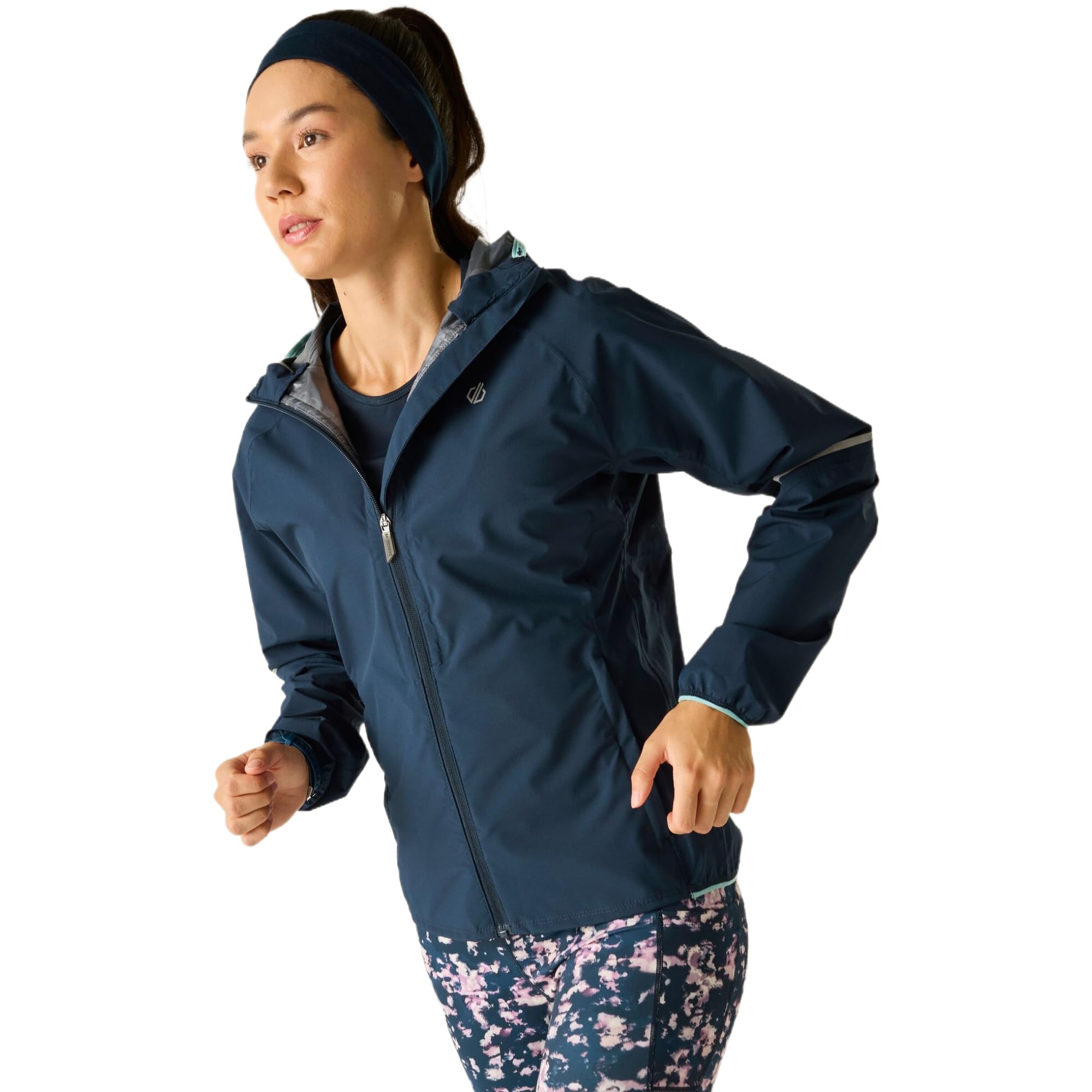 Dare 2B Women's Mid Navy Ultra-Light Hooded Walking Waterproof Jacket In | Size: 18