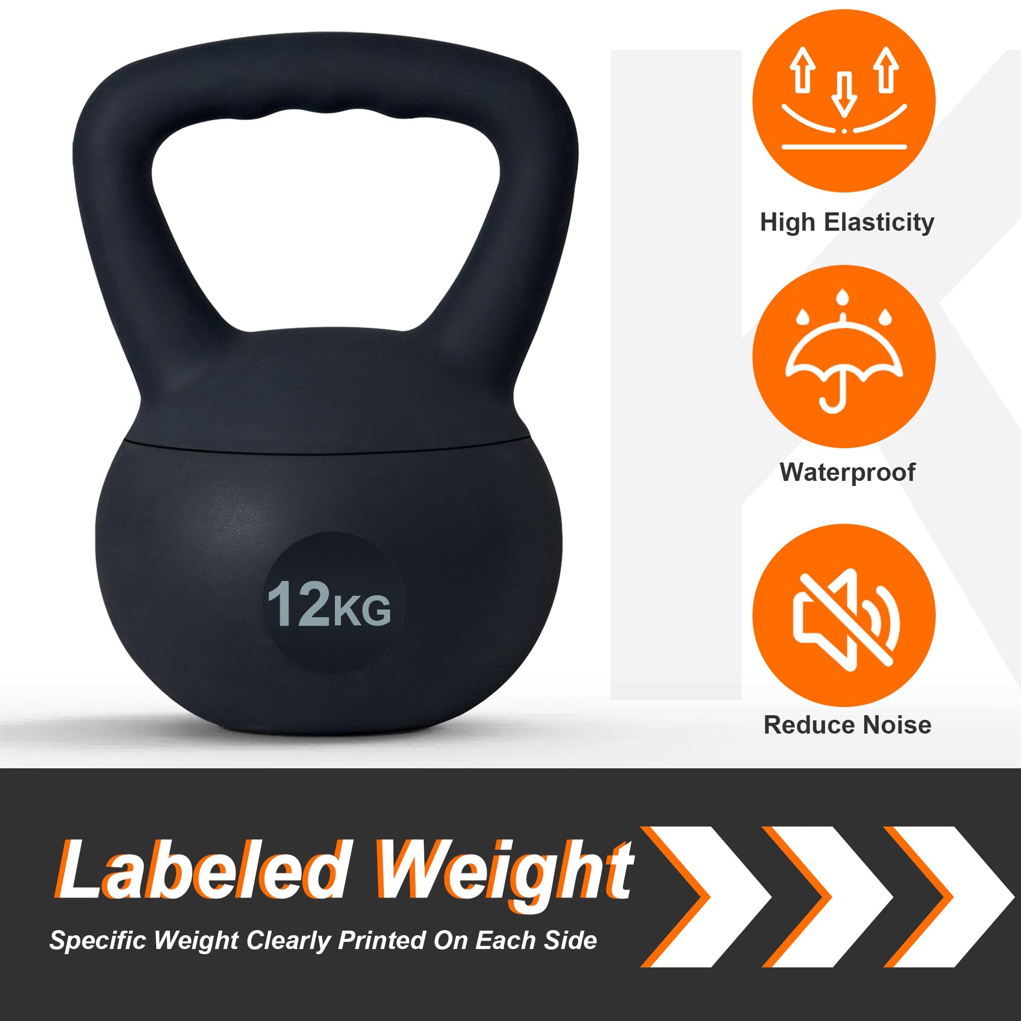 sogesfurniture Kettlebell morbidi, kettlebell sicuri per allenamento della forza, pesi riempiti di sabbia di ferro, kettlebell per allenamento della forza, per donne, uomini, bambini