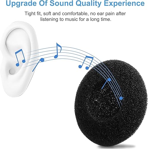 Miniatura 5 de uxcell 70 cojines de repuesto para auriculares, almohadillas de esponja suave con agujero interior de 0.069 pulgadas, almohadillas de espuma