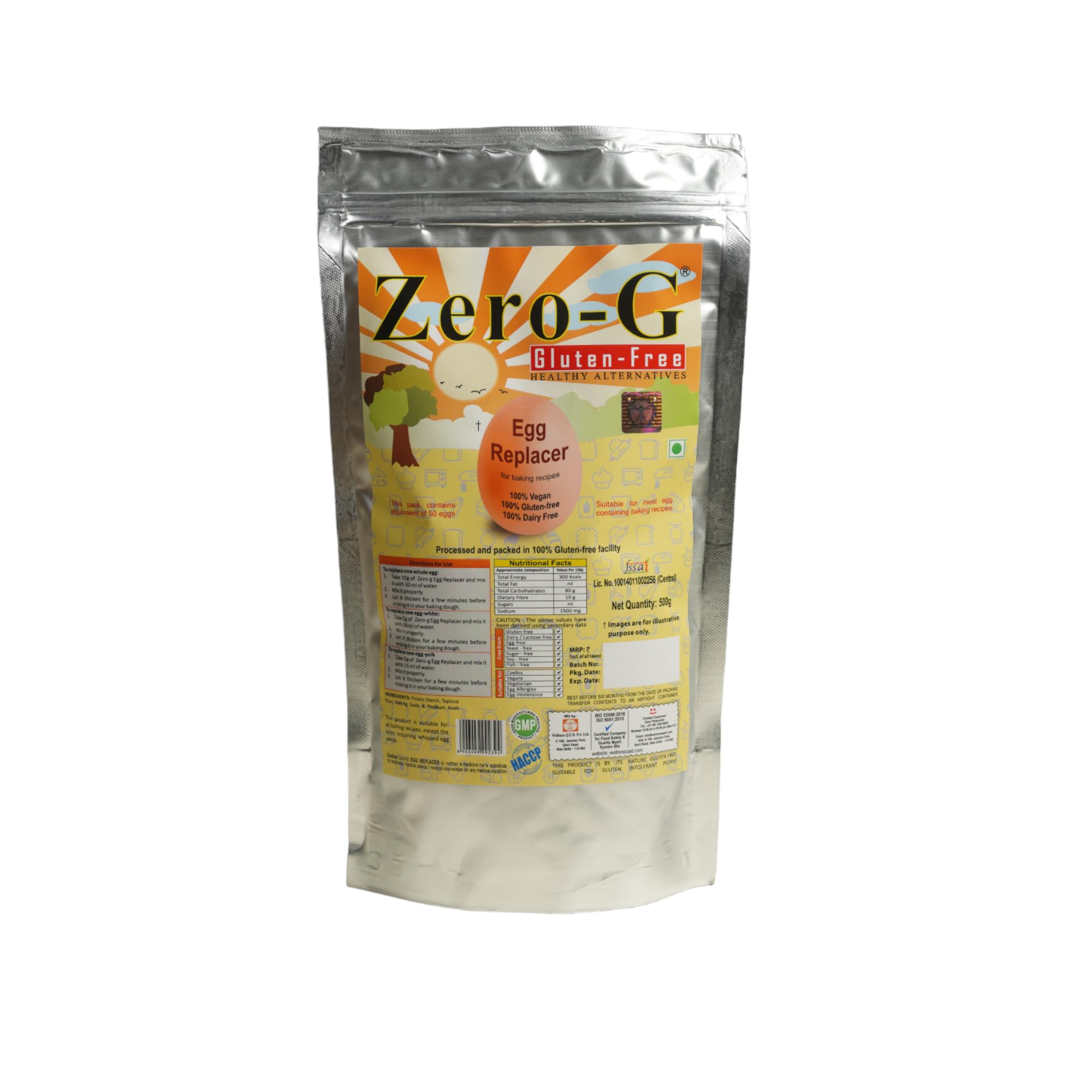 Zero-G Egg Replacer Powder For Baking | 100% Gluten ,Vegan, Dairy, Sugar, Yeast, Soy, Dairy Free Powder | Equivalent To 50 Eggs For Baking Recipes Master Pack Of 500gm (B07NDWMXSS) Amazon Price History, Amazon Price Tracker